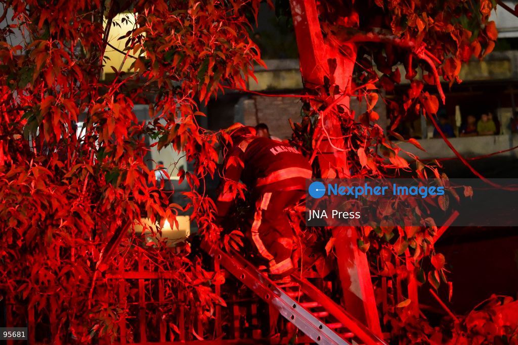 KATHMANDU, NEPAL, SEPTEMBER 21, 2026: Firefighters and security personnel work to extinguish a fire at a plastic warehouse in the Teku area of Kathmandu. Personnel from the Nepal Army, Armed Police Force and Nepal Police joined Kathmandu Metropolitan City firefighters and local residents in efforts to bring the blaze under control near residential buildings and a waste-management centre. The cause of the fire and the extent of the damage were not immediately known. Photo by Safal Shrestha/ JNA Press. (Photo by Safal Prakash Shrestha/JNA Press via Nexpher Images)