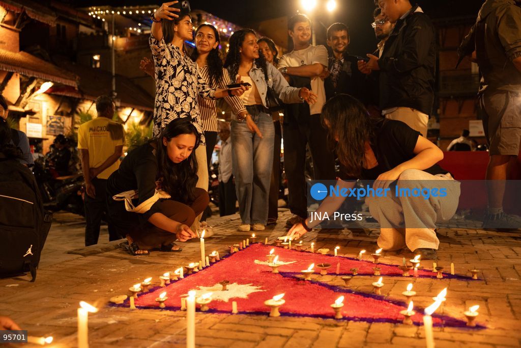 LALITPUR, NEPAL, SEPTEMBER 21, 2026: Participants light traditional lamps at Patan Durbar Square in Lalitpur following a peace walk marking the International Day of Peace. The event was organized by Global Cultural Peace Walk Nepal and Jyapu Samaj Yala, bringing participants together for a symbolic observance promoting peace and solidarity. The International Day of Peace is observed annually on September 21. Photo by Ghanashyam Shrestha / JNA Press. (Photo by Ghanashyam Shrestha/JNA Press via Nexpher Images)