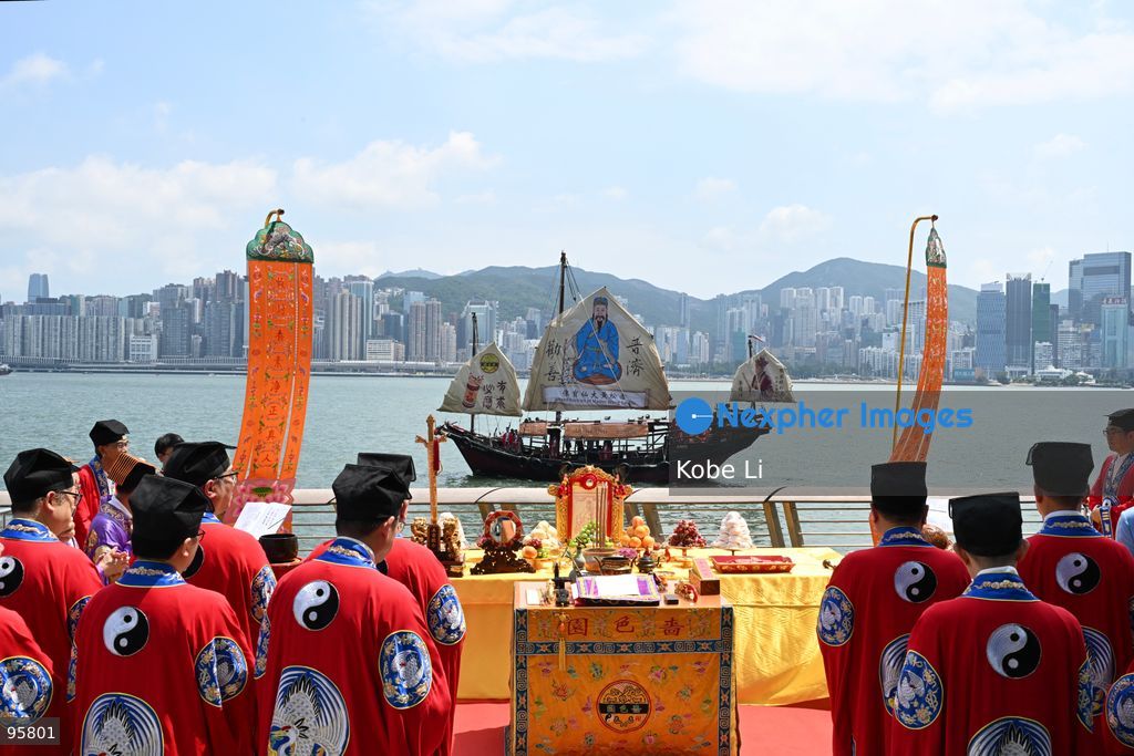 A taoist ritual of Sik Sik Yuen Wong Tai Sin Temple at Tsim Sha Tsui on September 23, 2026 in Hong Kong. Today, Sik Sik Yuen Wong Tai Sin and the Dukling boat for a special maritime parade in Victoria Harbour. (Photo by Kobe Li/Nexpher Images)
