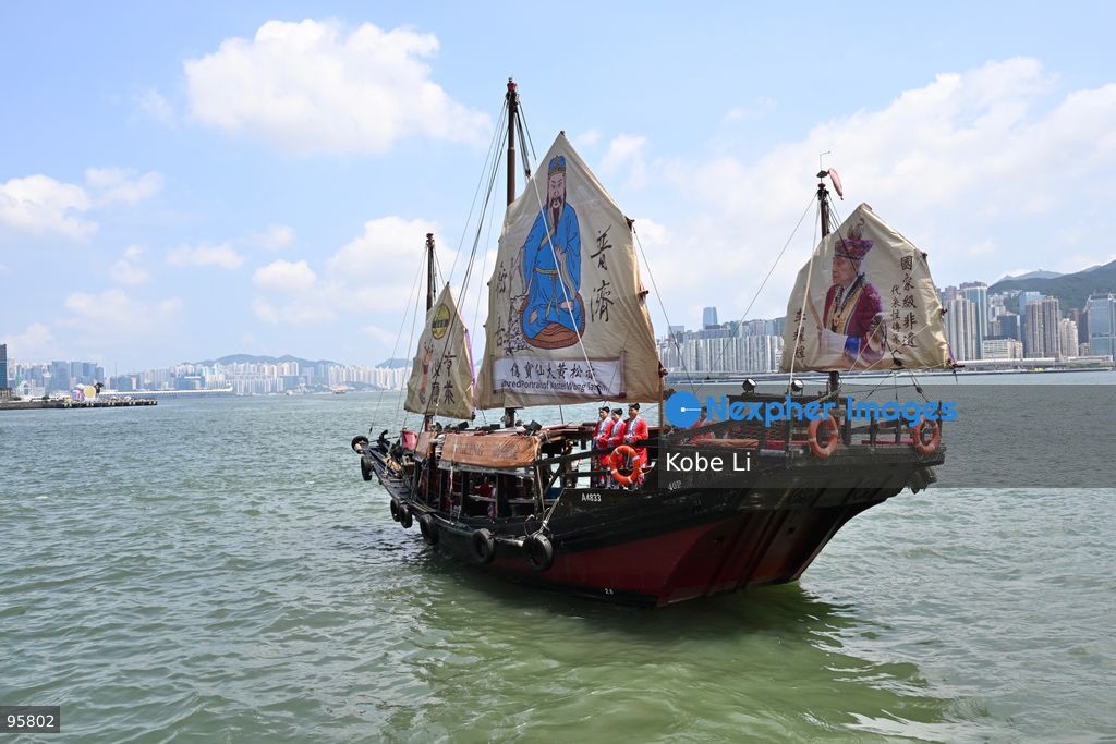 Sik Sik Yuen Wong Tai Sin Temple and the Dukling boat for a special maritime parade in Victoria Harbour on September 23, 2026 in Hong Kong. (Photo by Kobe Li/Nexpher Images)