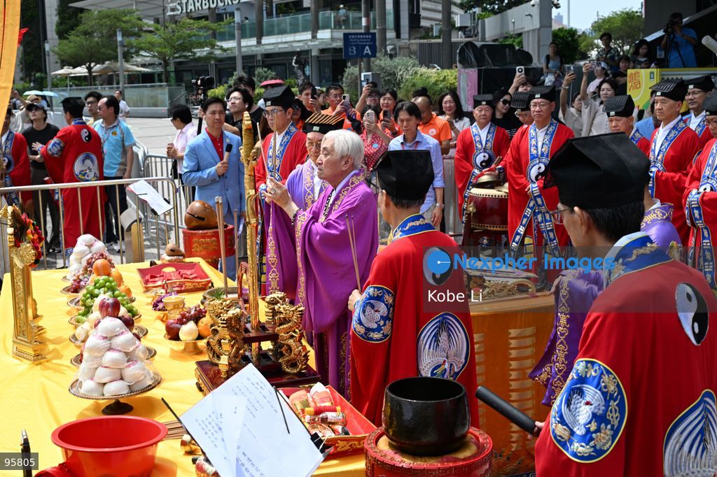 A taoist ritual of Sik Sik Yuen Wong Tai Sin Temple at Tsim Sha Tsui on September 23, 2026 in Hong Kong. Today, Sik Sik Yuen Wong Tai Sin and the Dukling boat for a special maritime parade in Victoria Harbour. (Photo by Kobe Li/Nexpher Images)