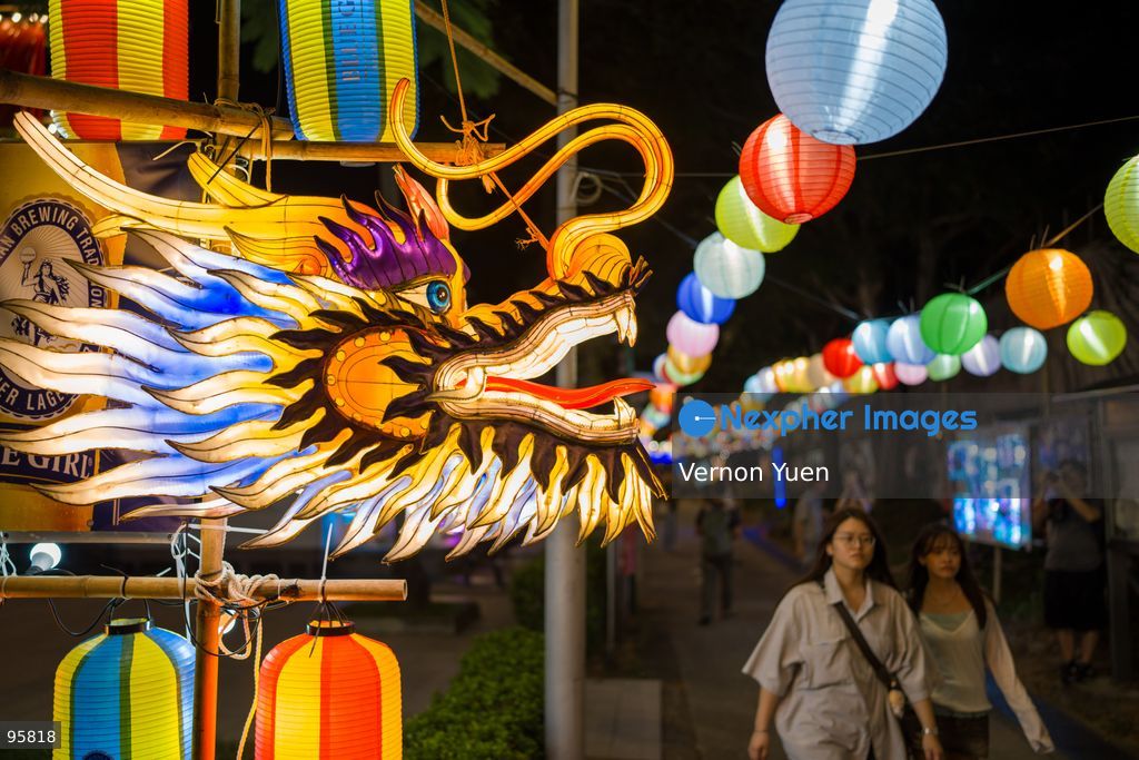 A dragon themed Mid autumn festival lights at Shek O on September 23, 2026 in Hong Kong. (Photo by Vernon Yuen/Nexpher Images)