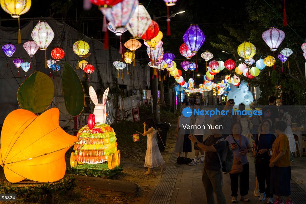People viewing the Mid autumn festival lights at Shek O on September 23, 2026 in Hong Kong. (Photo by Vernon Yuen/Nexpher Images)