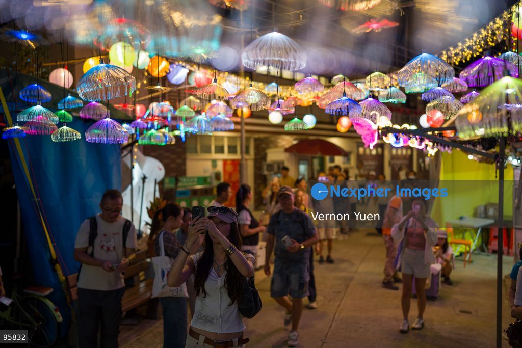 People viewing the Mid autumn festival lights at Shek O on September 23, 2026 in Hong Kong. (Photo by Vernon Yuen/Nexpher Images)
