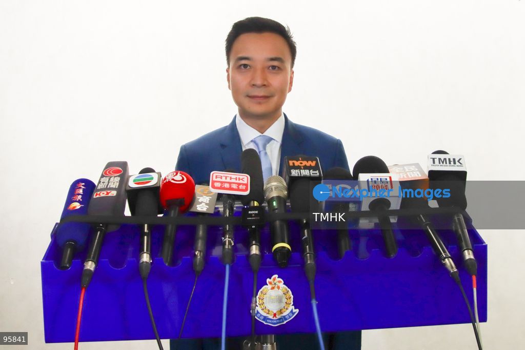 A close-up view shows Senior Superintendent of Police (Crime Kowloon East) Hung Ngai speaking during a press briefing on September 23, 2026 in Hong Kong. Hung clarified that laboratory tests found no toxic substances or intentional pinhole punctures in bottled drinks distributed outside a secondary school sports day, confirming the suspected holes were normal tear-line packaging designs. (Photo by Gordon Choi/TMHK via Nexpher Images)