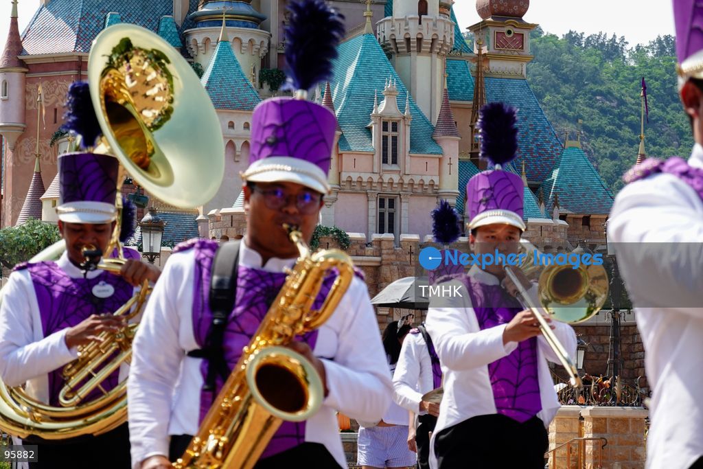 Performers and Disney characters parade along Main Street, U.S.A. during "Mickey's Halloween Time Street Party" as part of the "Disney Halloween Time" seasonal celebrations at Hong Kong Disneyland on September 20, 2026 in Hong Kong. The event runs from September 18 to November 1 across the resort. (Photo by Zulu Lo/TMHK via Nexpher Images)