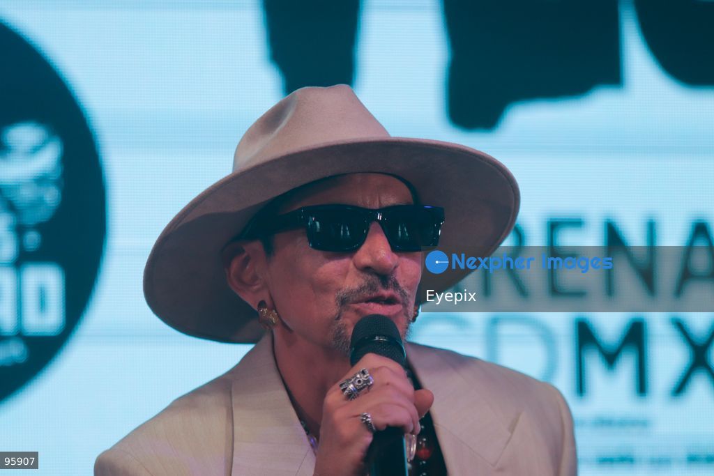 Roco Pachukote, lead of the Mexican rock band, ‘La Maldita Vecindad’ speaks during a press conference to announce the band's 40th-anniversary concert at the Stelaris Forum. on September 22, 2026, in Mexico City, Mexico. (Photo by Carlos Santiago/ Eyepix Group) (Photo by Carlos Santiago / Eyepix Group/Eyepix via Nexpher Images)