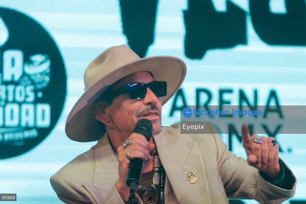 Roco Pachukote, lead of the Mexican rock band, ‘La Maldita Vecindad’ speaks during a press conference to announce the band's 40th-anniversary concert at the Stelaris Forum. on September 22, 2026, in Mexico City, Mexico. (Photo by Carlos Santiago/ Eyepix Group) (Photo by Carlos Santiago / Eyepix Group/Eyepix via Nexpher Images)
