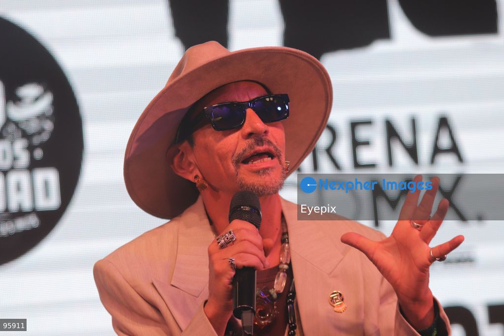 Roco Pachukote, lead of the Mexican rock band, ‘La Maldita Vecindad’ speaks during a press conference to announce the band's 40th-anniversary concert at the Stelaris Forum. on September 22, 2026, in Mexico City, Mexico. (Photo by Carlos Santiago/ Eyepix Group) (Photo by Carlos Santiago / Eyepix Group/Eyepix via Nexpher Images)