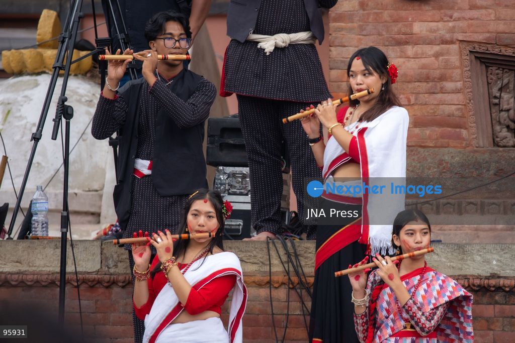 KATHMANDU, NEPAL, SEPTEMBER 23, 2026: Participants raise the ceremonial Indra Dhwaja, or flagpole, in front of Hanuman Dhoka at Basantapur in Kathmandu, formally marking the beginning of the annual Indra Jatra festival. The eight-day religious and cultural festival features traditional rituals, masked dances, chariot processions and worship of Hindu deities, and is one of the major annual celebrations of the Kathmandu Valley. Photo by Ghanashyam Shrestha / JNA Press. (Photo by Ghanashyam Shrestha/JNA Press via Nexpher Images)