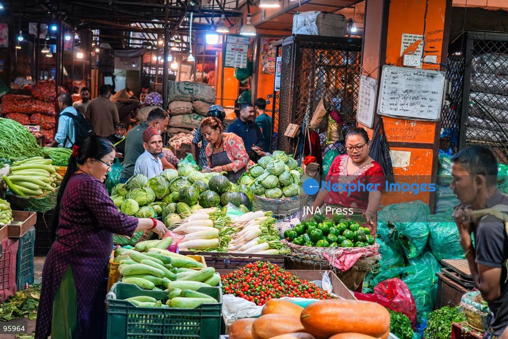 KATHMANDU, NEPAL, SEPTEMBER 23, 2026: Farmers and vendors sell locally grown vegetables at the Kalimati Fruit and Vegetable Market in Kathmandu. Fresh seasonal produce is brought to the market for sale to consumers and traders, supplying one of the Nepalese capital’s major wholesale and retail produce hubs. Photo by Ambir Tolang / JNA Press. (Photo by Ambir Tolang/JNA Press via Nexpher Images)