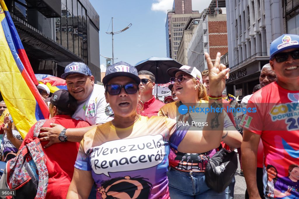 CARACAS, VENEZUELA, SEPTEMBER 23, 2026: Supporters of Venezuela’s ruling United Socialist Party (PSUV), public-sector workers and pro-government groups march through central Caracas in support of interim President Delcy Rodríguez as she attends the 81st United Nations General Assembly in New York. The demonstration was called by the PSUV to coincide with Rodríguez’s address to the General Assembly. Photo by Mario Flores / JNA Press. (Photo by Mario Flores/JNA Press via Nexpher Images)