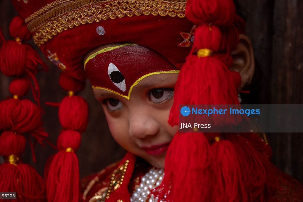 KATHMANDU, NEPAL, SEPTEMBER 24, 2026: Young girls dressed as Kumaris take part in a mass Kumari Puja at Hanuman Dhoka Durbar Square in Kathmandu on the second day of the Indra Jatra festival. Girls traditionally eligible for the ritual are worshipped as representations of the Kumari, or living goddess, during the ceremony. In Newar tradition, Kumari Puja is associated with prayers for peace, prosperity and well-being and with the blessings of Goddess Taleju Bhawani. Photo by Ghanashyam Shrestha / JNA Press. (Photo by Ghanashyam Shrestha/JNA Press via Nexpher Images)