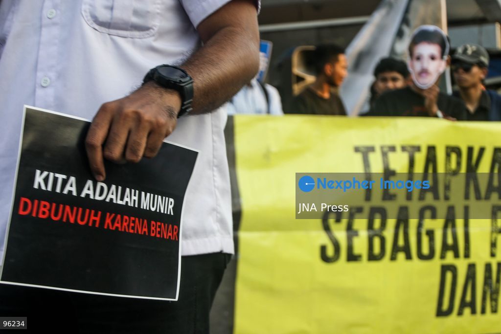 YOGYAKARTA, INDONESIA, SEPTEMBER 24, 2026: Students and civil society activists take part in the weekly Kamisan protest at Tugu Yogyakarta, commemorating 22 years since the killing of Indonesian human rights activist Munir Said Thalib. Munir died from arsenic poisoning aboard a flight to the Netherlands on September 7, 2004. Participants used the gathering to remember Munir and call for accountability in unresolved human rights cases in Indonesia. Photo by Ilham Nur Arifin / JNA Press. (Photo by Ilham Nur Arifin/JNA Press via Nexpher Images)