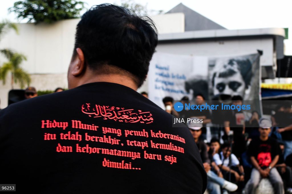 YOGYAKARTA, INDONESIA, SEPTEMBER 24, 2026: Students and civil society activists take part in the weekly Kamisan protest at Tugu Yogyakarta, commemorating 22 years since the killing of Indonesian human rights activist Munir Said Thalib. Munir died from arsenic poisoning aboard a flight to the Netherlands on September 7, 2004. Participants used the gathering to remember Munir and call for accountability in unresolved human rights cases in Indonesia. Photo by Ilham Nur Arifin / JNA Press. (Photo by Ilham Nur Arifin/JNA Press via Nexpher Images)