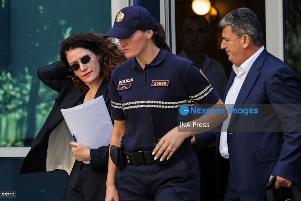 TIRANA, ALBANIA, SEPTEMBER 24, 2026: Former Albanian State Intelligence Service (SHISH) director Vlora Hyseni arrives at the Special Court against Corruption and Organized Crime (GJKKO) in Tirana for proceedings related to a security measure imposed against her as part of an investigation by the Special Prosecutor’s Office (SPAK). Hyseni has been placed under house arrest and is being investigated on suspicion of assisting a criminal offender and disclosing secret information. The allegations remain under investigation and have not been established by a final court ruling. Hyseni was dismissed as head of SHISH after the security measure was imposed. Photo by Vlasov Sulaj / JNA Press. (Photo by Vlasov Sulaj/JNA Press via Nexpher Images)