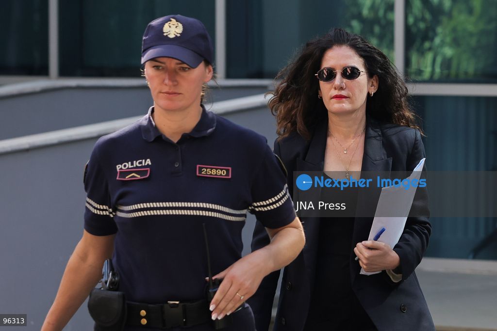TIRANA, ALBANIA, SEPTEMBER 24, 2026: Former Albanian State Intelligence Service (SHISH) director Vlora Hyseni arrives at the Special Court against Corruption and Organized Crime (GJKKO) in Tirana for proceedings related to a security measure imposed against her as part of an investigation by the Special Prosecutor’s Office (SPAK). Hyseni has been placed under house arrest and is being investigated on suspicion of assisting a criminal offender and disclosing secret information. The allegations remain under investigation and have not been established by a final court ruling. Hyseni was dismissed as head of SHISH after the security measure was imposed. Photo by Vlasov Sulaj / JNA Press. (Photo by Vlasov Sulaj/JNA Press via Nexpher Images)