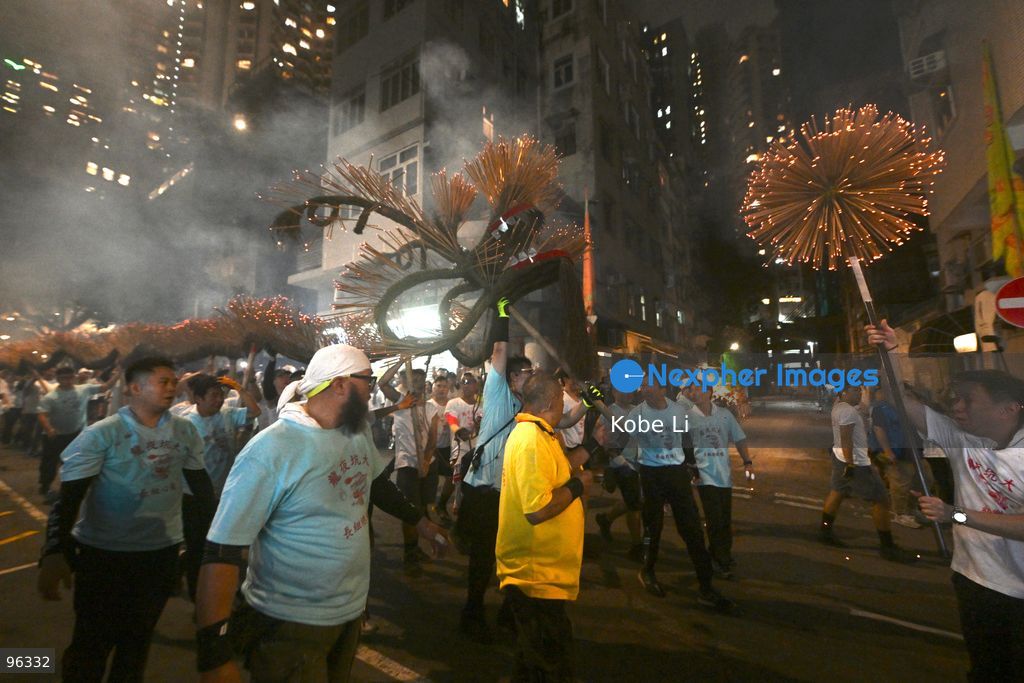 A 67-meter dragon covered in 12,000 burning incense sticks dancing at Hong Kong Tai Hang on the eve of the Mid-autumn Festival on September 24, 2026 in Hong Kong. (Photo by Kobe Li/Nexpher Images)