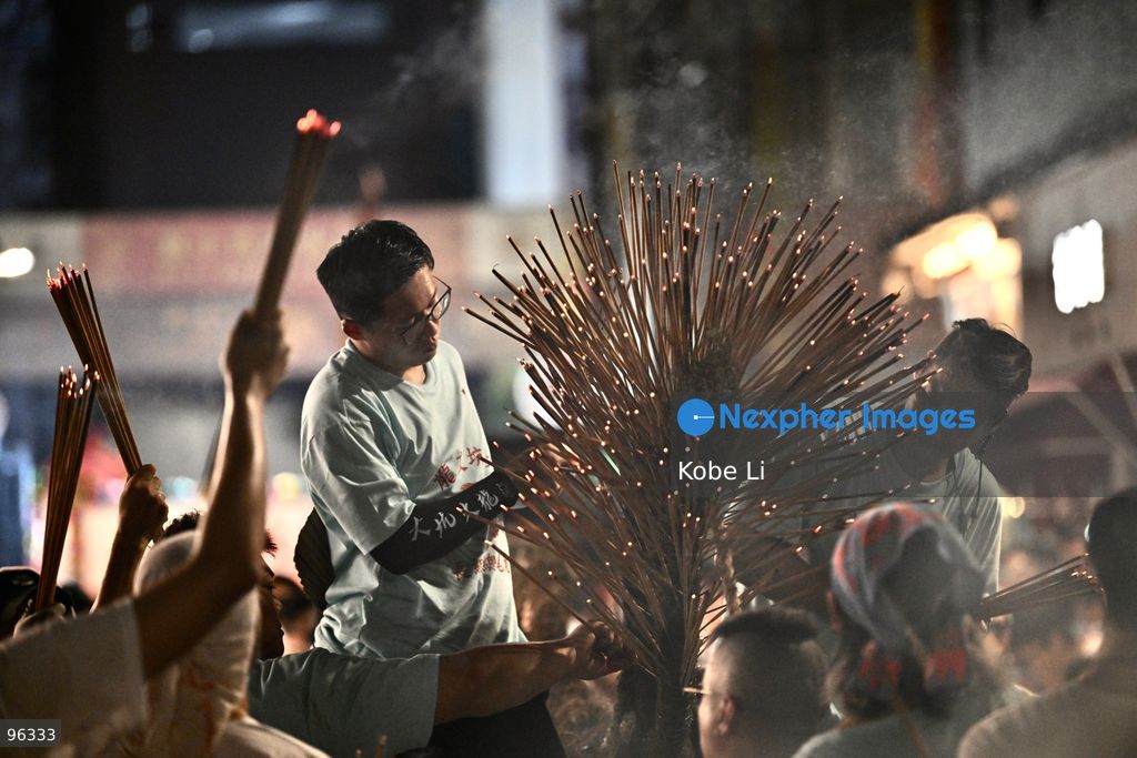 A 67-meter dragon covered in 12,000 burning incense sticks dancing at Hong Kong Tai Hang before Mid-autumn Festival on September 24, 2026 in Hong Kong. (Photo by Kobe Li/Nexpher Images)