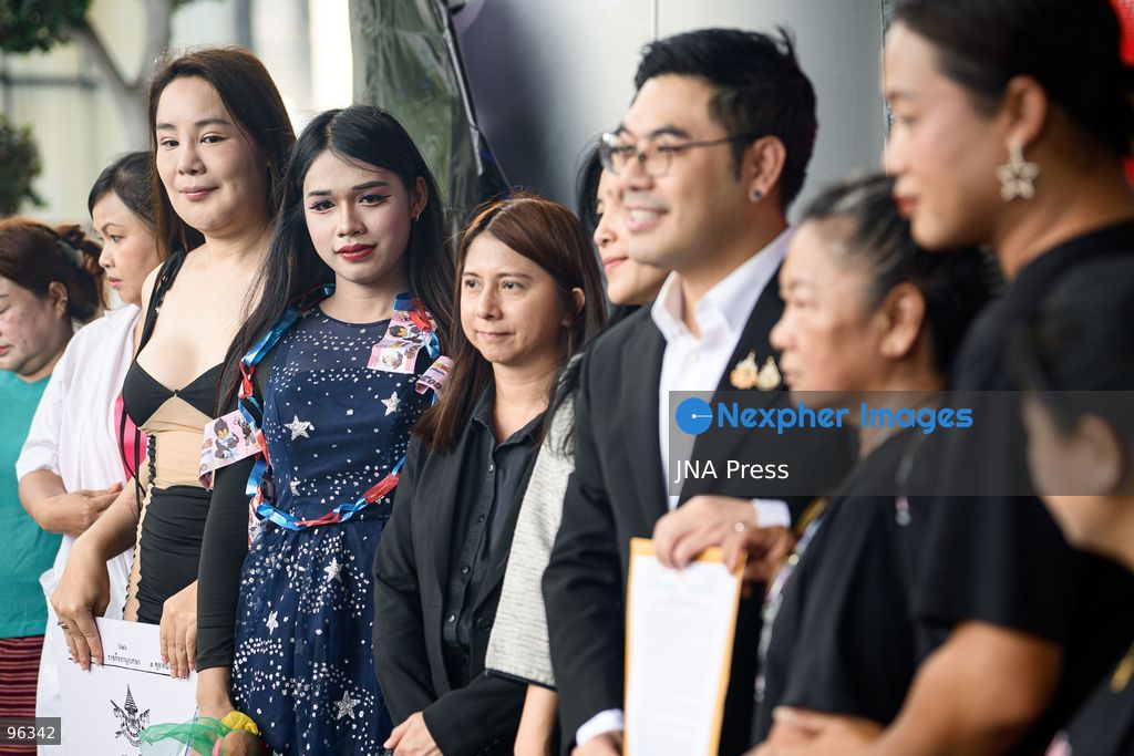 BANGKOK, THAILAND, SEPTEMBER 24, 2026: Sex workers’ rights activists demonstrate at the Ministry of Social Development and Human Security in Bangkok, calling for legislation to decriminalize sex work and provide labor protections. Thailand’s 1996 Prevention and Suppression of Prostitution Act criminalizes sex work, while rights groups are campaigning for legal recognition and access to labor and social protections. Photo by Watsawat Koktabtim / JNA Press. (Photo by Watsawat Koktabtim/JNA Press via Nexpher Images)