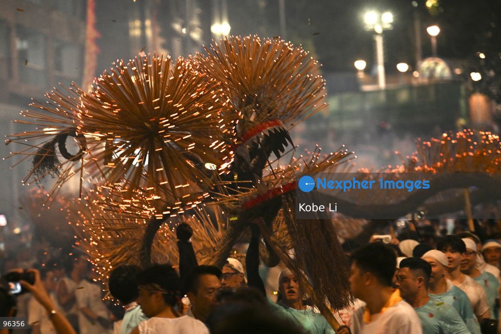 A 67-meter dragon covered in 12,000 burning incense sticks dancing at Hong Kong Tai Hang on the eve of the Mid-autumn Festival on September 24, 2026 in Hong Kong. (Photo by Kobe Li/Nexpher Images)