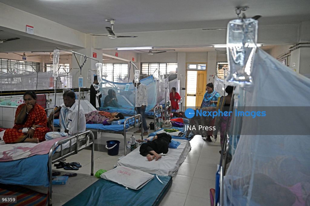 DHAKA, BANGLADESH, SEPTEMBER 24, 2026: Dengue patients receive treatment under mosquito nets at Sir Salimullah Medical College Mitford Hospital in Dhaka as Bangladesh experiences a sharp rise in infections. According to the Directorate General of Health Services, 69,149 dengue patients have been hospitalized nationwide since the beginning of 2026, with 209 deaths recorded as of September 24. Health authorities reported 1,782 new hospital admissions and eight deaths during the latest 24-hour reporting period. Photo by Mamuner Rashid/ JNA Press. (Photo by Mamunur Rashid/JNA Press via Nexpher Images)