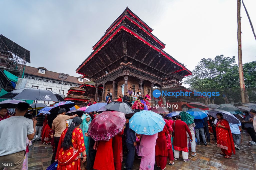 KATHMANDU, NEPAL —September 24, 2026: Devotees participate in the Kumari Puja ceremony on the second day of Indra Jatra at Basantapur Durbar Square in Kathmandu, Nepal. Indra Jatra, one of Kathmandu Valley’s major traditional festivals, is celebrated with religious rituals, cultural performances and processions. (Photo by ap tolang/Nexpher Images)