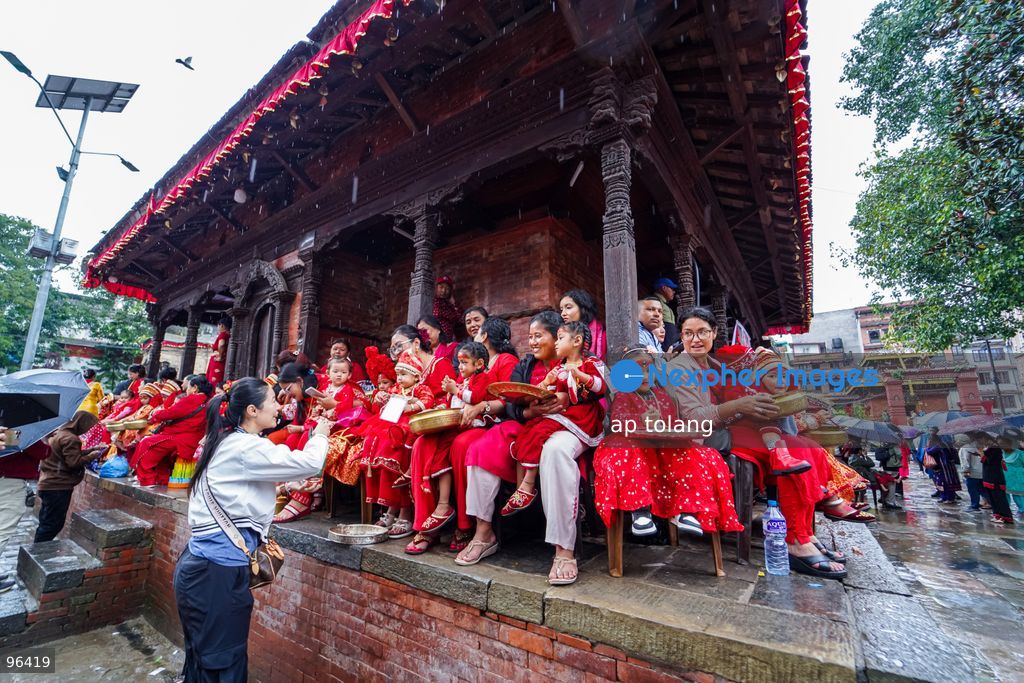 KATHMANDU, NEPAL —September 24, 2026: Devotees participate in the Kumari Puja ceremony on the second day of Indra Jatra at Basantapur Durbar Square in Kathmandu, Nepal. Indra Jatra, one of Kathmandu Valley’s major traditional festivals, is celebrated with religious rituals, cultural performances and processions. (Photo by ap tolang/Nexpher Images)