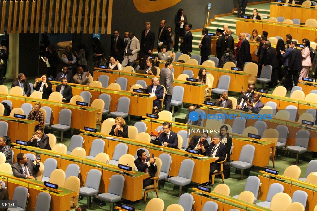 NEW YORK, UNITED STATES, SEPTEMBER 24, 2026: Delegates leave the United Nations General Assembly hall as Israeli Prime Minister Benjamin Netanyahu takes the podium to address the 81st session of the UN General Assembly at UN Headquarters in New York. Dozens of delegates walked out as Netanyahu began his speech, while others in the chamber booed and supporters applauded, prompting repeated calls for order from the presiding officer. Netanyahu criticized those who left the hall before continuing his address. Photo by Catherine Manos/ JNA Press (Photo by Catherine Manso/JNA Press via Nexpher Images)