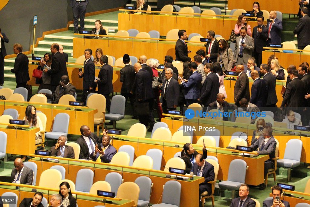 NEW YORK, UNITED STATES, SEPTEMBER 24, 2026: Delegates leave the United Nations General Assembly hall as Israeli Prime Minister Benjamin Netanyahu takes the podium to address the 81st session of the UN General Assembly at UN Headquarters in New York. Dozens of delegates walked out as Netanyahu began his speech, while others in the chamber booed and supporters applauded, prompting repeated calls for order from the presiding officer. Netanyahu criticized those who left the hall before continuing his address. Photo by Catherine Manos/ JNA Press (Photo by Catherine Manso/JNA Press via Nexpher Images)