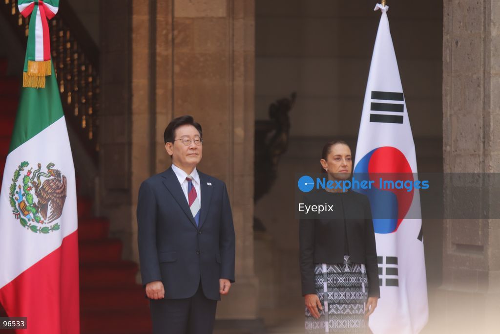 Mexico’s President Claudia Sheinbaum Pardo, and South  Korea Republic's President Lee Jae-myung Visit To Mexico Lee Jae-myung, during the welcoming ceremony for the Lee Jae-myung official visit  at the National Palace. on September 24, 2026, in Mexico City, Mexico. (Photo by Carlos Santiago/ Eyepix Group) (Photo by Carlos Santiago/ Eyepix Group/Eyepix via Nexpher Images)