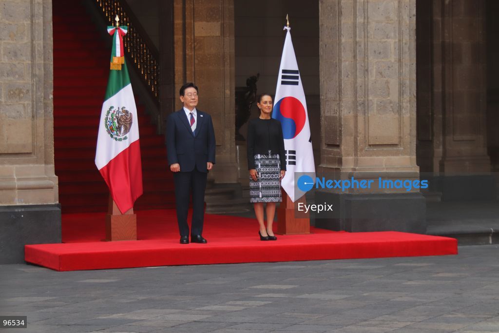 Mexico’s President Claudia Sheinbaum Pardo, and South Korea Republic's President Lee Jae-myung Visit To Mexico Lee Jae-myung, during the welcoming ceremony for the Lee Jae-myung official visit at the National Palace. on September 24, 2026, in Mexico City, Mexico. (Photo by Carlos Santiago/ Eyepix Group) (Photo by Carlos Santiago/ Eyepix Group/Eyepix via Nexpher Images)