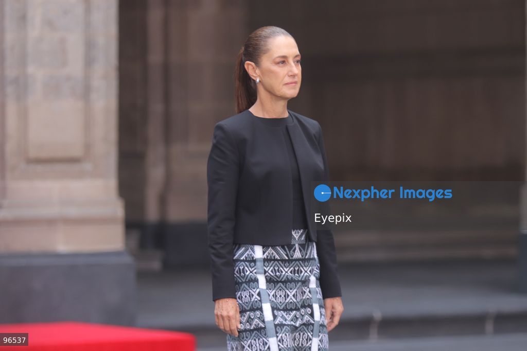 Mexico’s President Claudia Sheinbaum Pardo during the welcoming ceremony for the South  Korea Republic's President Lee Jae-myung  at the National Palace. on September 24, 2026, in Mexico City, Mexico. (Photo by Carlos Santiago/ Eyepix Group) (Photo by Carlos Santiago/ Eyepix Group/Eyepix via Nexpher Images)