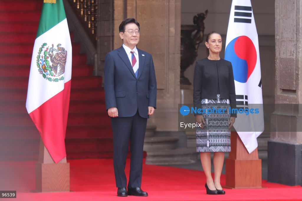 Mexico’s President Claudia Sheinbaum Pardo, and South Korea Republic's President Lee Jae-myung Visit To Mexico Lee Jae-myung, during the welcoming ceremony for the Lee Jae-myung official visit at the National Palace. on September 24, 2026, in Mexico City, Mexico. (Photo by Carlos Santiago/ Eyepix Group) (Photo by Carlos Santiago/ Eyepix Group/Eyepix via Nexpher Images)