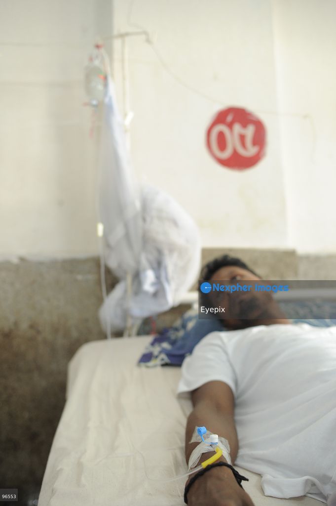 A patient receives treatment in the dengue ward at Chattogram Medical College Hospital (CMCH) amid a surge in cases across Bangladesh. According to hospital personnel, CMCH has admitted an average of 75 dengue patients daily over the past week, with many arriving from upazilas like Sitakunda, Karnaphuli, and Banshkhali after suffering from severe fever for three to eight days. (Photo by Md Rafayat Haque Khan/ Eyepix Group) (Photo by Md Rafayat Haque Khan/ Eyepix Group/Eyepix via Nexpher Images)