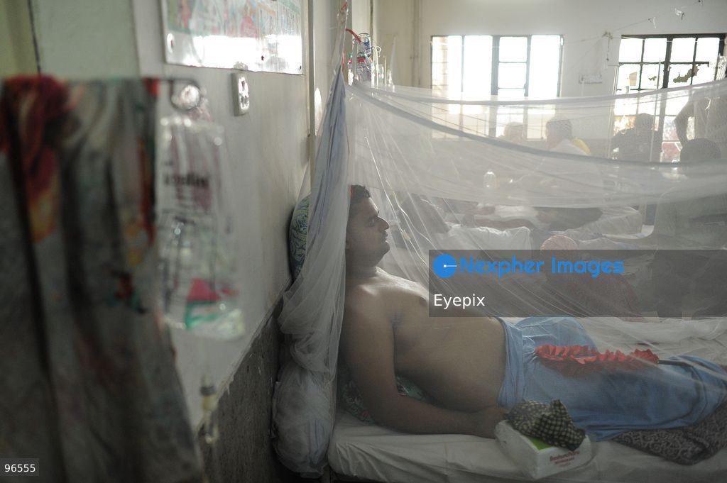 A patient receives treatment in the dengue ward at Chattogram Medical College Hospital (CMCH) amid a surge in cases across Bangladesh. According to hospital personnel, CMCH has admitted an average of 75 dengue patients daily over the past week, with many arriving from upazilas like Sitakunda, Karnaphuli, and Banshkhali after suffering from severe fever for three to eight days. (Photo by Md Rafayat Haque Khan/ Eyepix Group) (Photo by Md Rafayat Haque Khan/ Eyepix Group/Eyepix via Nexpher Images)