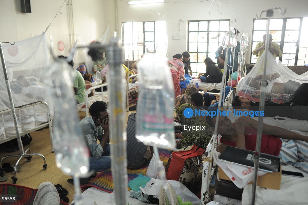 Patientst receive treatment in the dengue ward at Chattogram Medical College Hospital (CMCH) amid a surge in cases across Bangladesh. According to hospital personnel, CMCH has admitted an average of 75 dengue patients daily over the past week, with many arriving from upazilas like Sitakunda, Karnaphuli, and Banshkhali after suffering from severe fever for three to eight days. (Photo by Md Rafayat Haque Khan/ Eyepix Group) (Photo by Md Rafayat Haque Khan/ Eyepix Group/Eyepix via Nexpher Images)
