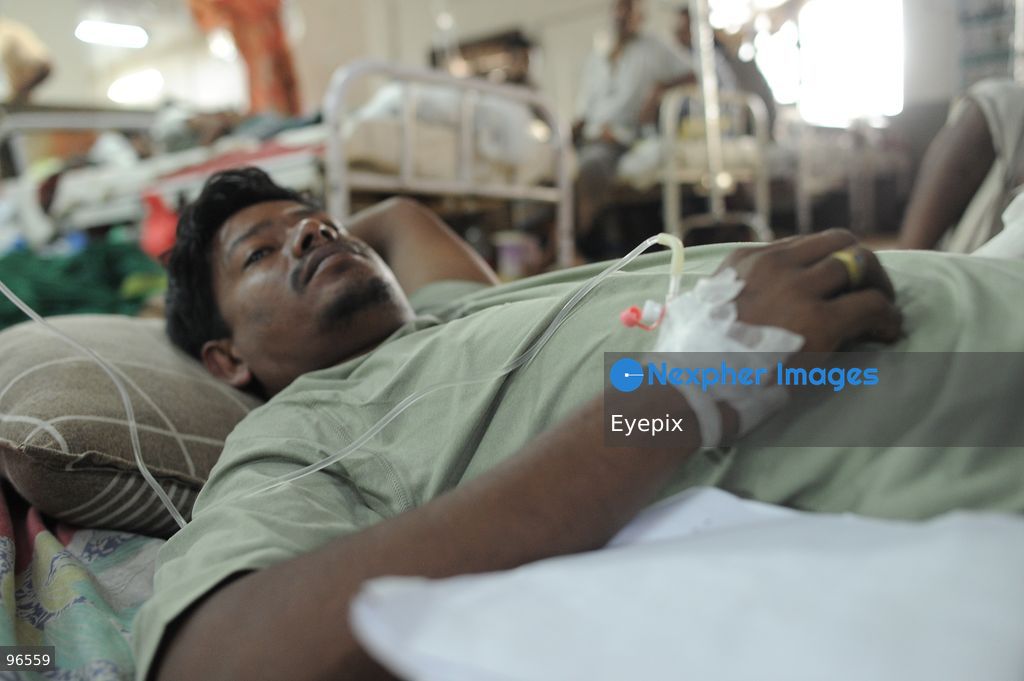 A patient receives treatment in the dengue ward at Chattogram Medical College Hospital (CMCH) amid a surge in cases across Bangladesh. According to hospital personnel, CMCH has admitted an average of 75 dengue patients daily over the past week, with many arriving from upazilas like Sitakunda, Karnaphuli, and Banshkhali after suffering from severe fever for three to eight days. (Photo by Md Rafayat Haque Khan/ Eyepix Group) (Photo by Md Rafayat Haque Khan/ Eyepix Group/Eyepix via Nexpher Images)