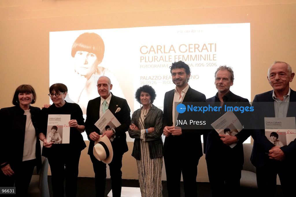 MILAN, ITALY, SEPTEMBER 25, 2026: Photographs by Italian photographer and writer Carla Cerati are displayed during a press presentation of the exhibition “Carla Cerati. Plurale femminile. Fotografia e scrittura, 1926–2026” at Palazzo Reale in Milan. The major retrospective, marking the centenary of Cerati’s birth, brings together photographs, documents, books, archival materials and videos spanning her work on Milan, portraiture, theatre, the body, memory and social change, including her landmark Morire di Classe project. The exhibition opens to the public on September 26 and runs through January 10, 2027. Photo by Calogero Russo/ JNA Press. (Photo by calogero russo/JNA Press via Nexpher Images)