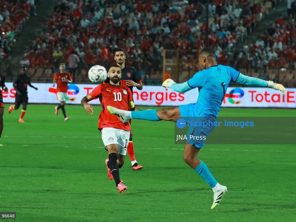 CAIRO, EGYPT, SEPTEMBER 25, 2026: Players from Egypt and Angola compete during their 2027 Africa Cup of Nations qualifying match at Cairo International Stadium in Cairo. Egypt and Angola opened their Group B qualifying campaigns with a 0-0 draw, earning one point each. Photo by Abdullah Hamada / JNA Press. (Photo by Abdullah Hamada/JNA Press via Nexpher Images)