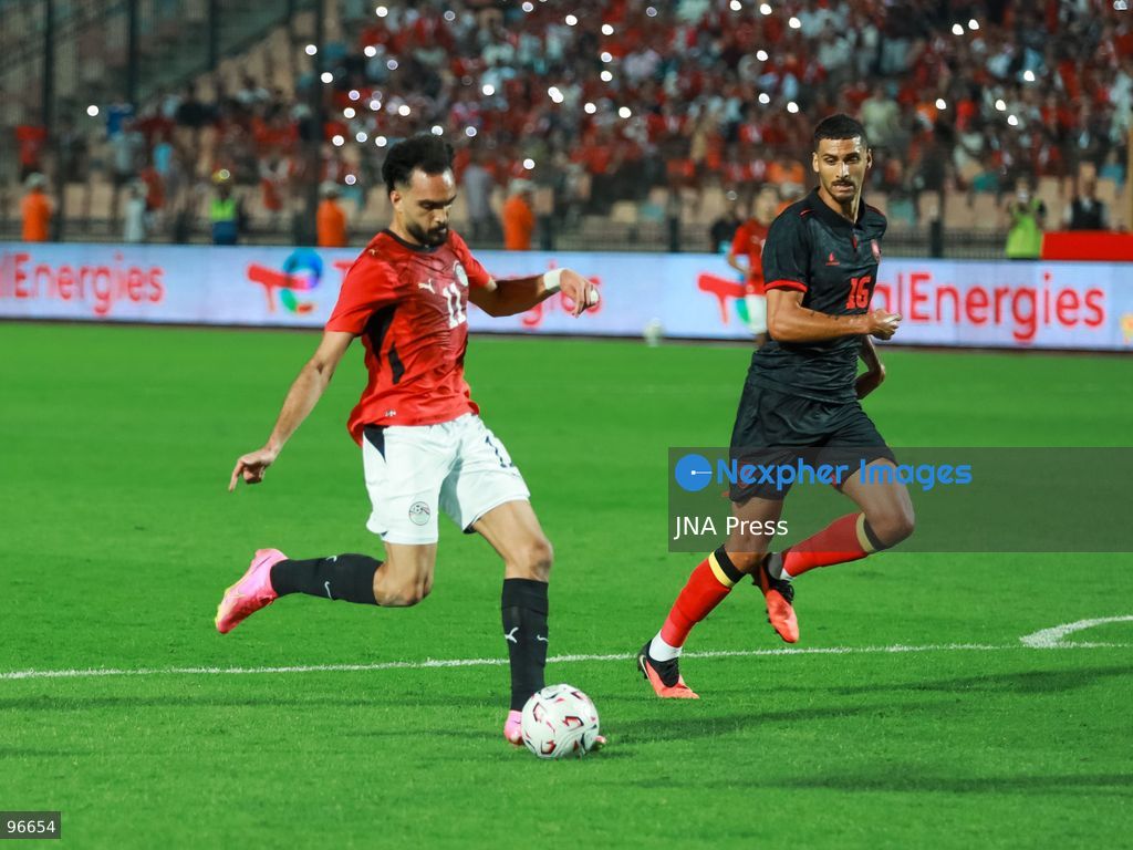 CAIRO, EGYPT, SEPTEMBER 25, 2026: Players from Egypt and Angola compete during their 2027 Africa Cup of Nations qualifying match at Cairo International Stadium in Cairo. Egypt and Angola opened their Group B qualifying campaigns with a 0-0 draw, earning one point each. Photo by Abdullah Hamada / JNA Press. (Photo by Abdullah Hamada/JNA Press via Nexpher Images)