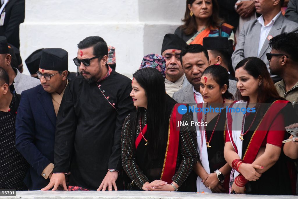 KATHMANDU, NEPAL, SEPTEMBER 25, 2026: Nepalese President Ram Chandra Paudel attends the main Indra Jatra celebrations at Hanuman Dhoka Durbar Square in Kathmandu as ceremonial chariots carrying the Living Goddess Kumari and the deities Ganesh and Bhairav begin their procession through the historic city. Vice President Ram Sahaya Prasad Yadav, Acting Prime Minister and Finance Minister Swarnim Wagle, Speaker Dol Prasad Aryal, National Assembly Chair Narayan Prasad Dahal, Chief Justice Manoj Kumar Sharma and other senior officials also attended the celebrations. Indra Jatra is one of Kathmandu Valley’s major religious and cultural festivals and features chariot processions, traditional dances and rituals associated with the Newar community. Photo by Safal Prakash Shrestha / JNA Press. (Photo by Safal Prakash Shrestha/JNA Press via Nexpher Images)