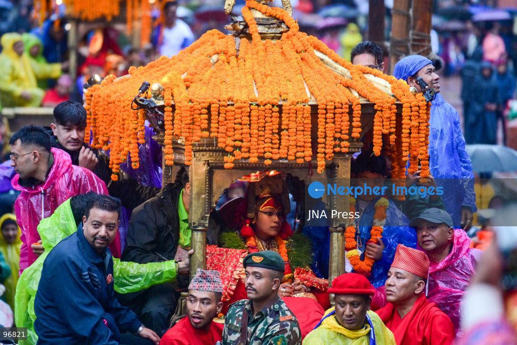 KATHMANDU, NEPAL, SEPTEMBER 25, 2026: Nepalese President Ram Chandra Paudel attends the main Indra Jatra celebrations at Hanuman Dhoka Durbar Square in Kathmandu as ceremonial chariots carrying the Living Goddess Kumari and the deities Ganesh and Bhairav begin their procession through the historic city. Vice President Ram Sahaya Prasad Yadav, Acting Prime Minister and Finance Minister Swarnim Wagle, Speaker Dol Prasad Aryal, National Assembly Chair Narayan Prasad Dahal, Chief Justice Manoj Kumar Sharma and other senior officials also attended the celebrations. Indra Jatra is one of Kathmandu Valley’s major religious and cultural festivals and features chariot processions, traditional dances and rituals associated with the Newar community. Photo by Safal Prakash Shrestha / JNA Press. (Photo by Safal Prakash Shrestha/JNA Press via Nexpher Images)