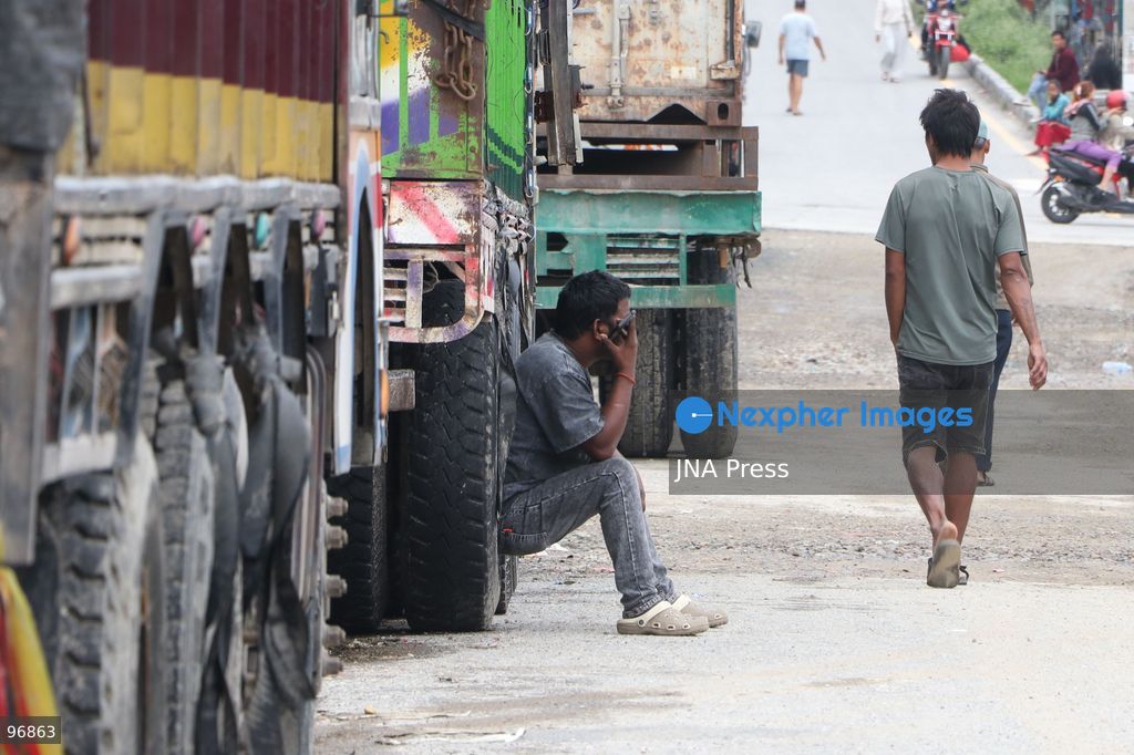 KATHMANDU, NEPAL, SEPTEMBER 26, 2026: Vehicles remain parked along Kathmandu’s Ring Road after a landslide blocked the Prithvi Highway, disrupting traffic and transportation along one of the main routes connecting the capital with other parts of Nepal. Photo by Shankar Bhujel / JNA Press. (Photo by Shankar Bhujel/JNA Press via Nexpher Images)