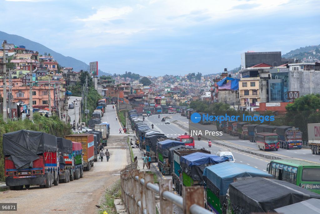 KATHMANDU, NEPAL, SEPTEMBER 26, 2026: Vehicles remain parked along Kathmandu’s Ring Road after a landslide blocked the Prithvi Highway, disrupting traffic and transportation along one of the main routes connecting the capital with other parts of Nepal. Photo by Shankar Bhujel / JNA Press. (Photo by Shankar Bhujel/JNA Press via Nexpher Images)