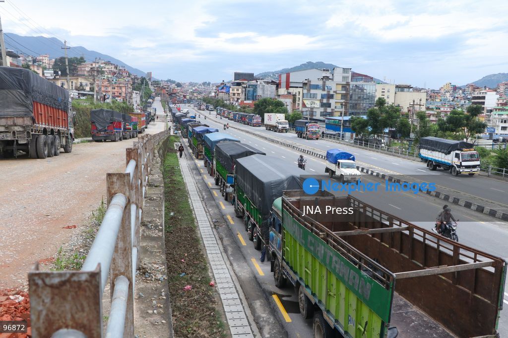 KATHMANDU, NEPAL, SEPTEMBER 26, 2026: Vehicles remain parked along Kathmandu’s Ring Road after a landslide blocked the Prithvi Highway, disrupting traffic and transportation along one of the main routes connecting the capital with other parts of Nepal. Photo by Shankar Bhujel / JNA Press. (Photo by Shankar Bhujel/JNA Press via Nexpher Images)