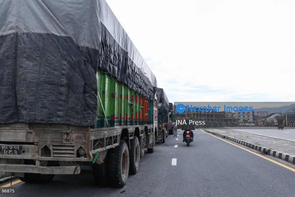 KATHMANDU, NEPAL, SEPTEMBER 26, 2026: Vehicles remain parked along Kathmandu’s Ring Road after a landslide blocked the Prithvi Highway, disrupting traffic and transportation along one of the main routes connecting the capital with other parts of Nepal. Photo by Shankar Bhujel / JNA Press. (Photo by Shankar Bhujel/JNA Press via Nexpher Images)