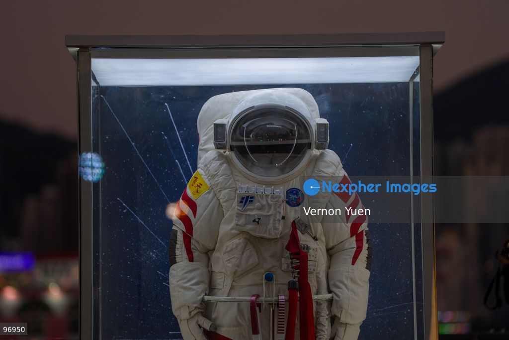 A model of a Chinese space suit on September 26, 2026 in Hong Kong. (Photo by Vernon Yuen/Nexpher Images)