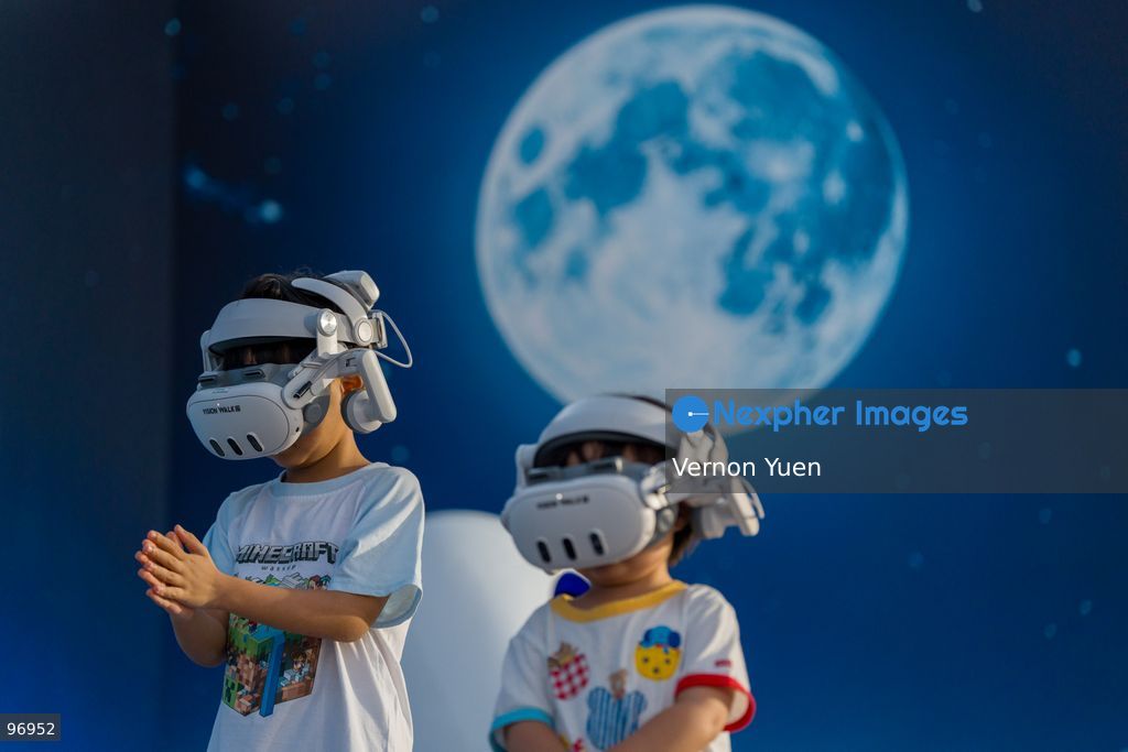 Children wearing VR headsets on September 26, 2026 in Hong Kong. (Photo by Vernon Yuen/Nexpher Images)