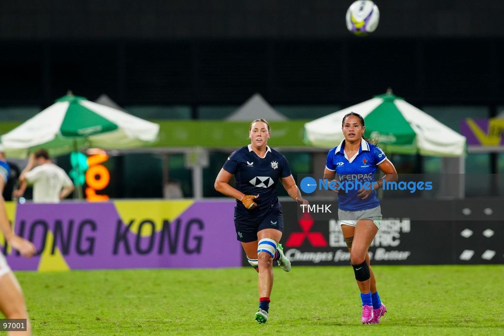 Hong Kong, China compete against Samoa in an intense passage of play during the third round of the WXV 3 rugby tournament at Kai Tak Youth Sports Ground on September 26, 2026 in Hong Kong. Despite Tanya Dhar scoring two tries in the first half, Hong Kong, China were defeated 12-31 by Samoa, finishing their campaign with one win and two losses in a match delayed by five hours due to extreme heat. (Photo by Zulu Lo/TMHK via Nexpher Images)